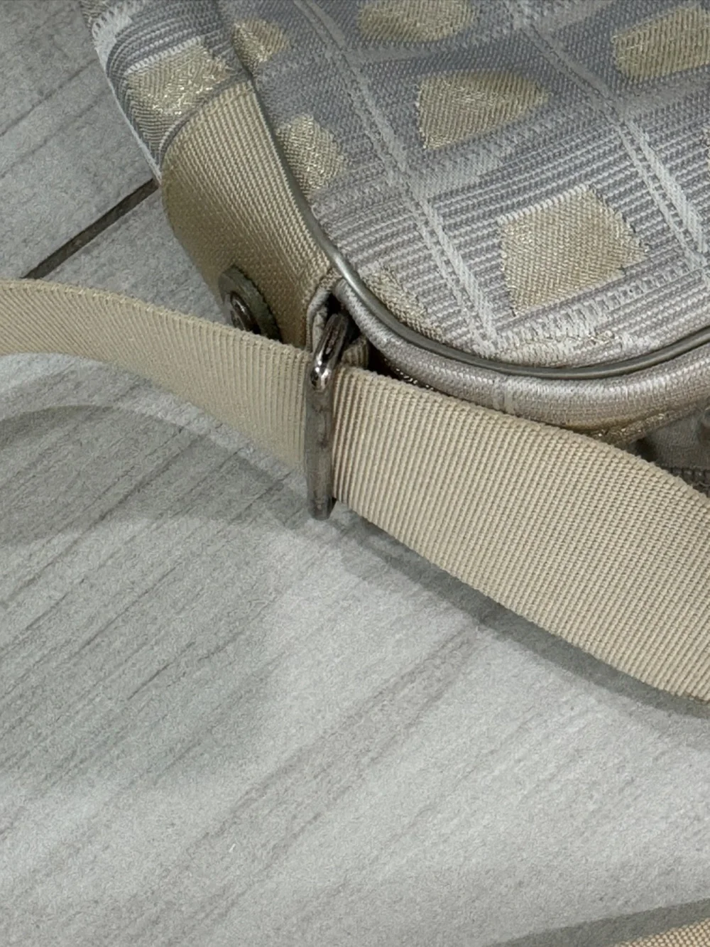 CHANEL Beige Cream Monogram Crossbody Bag